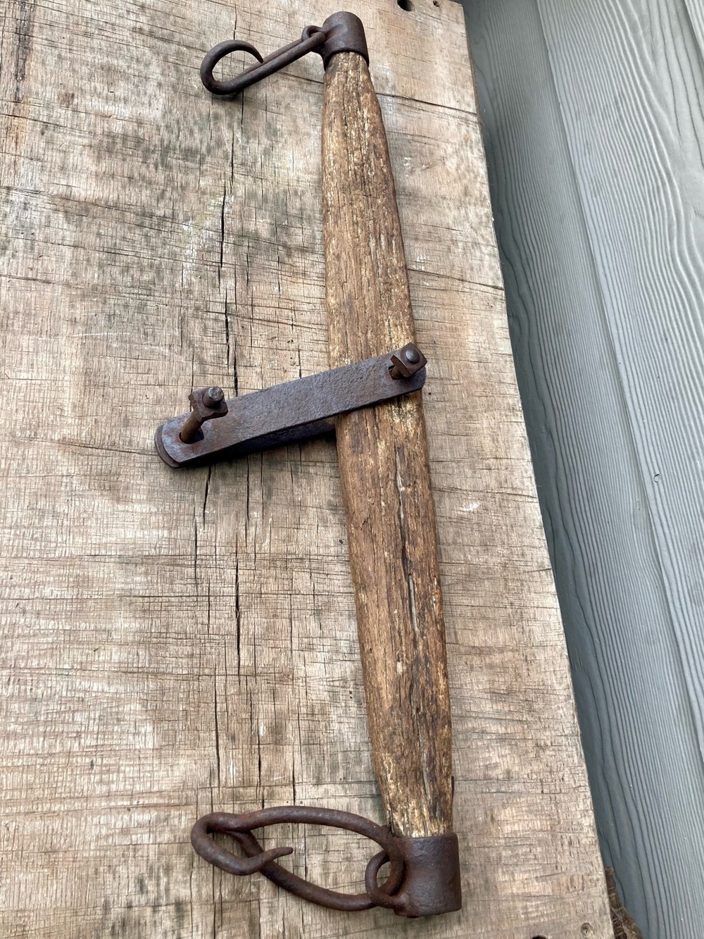 Antique Single Tree Wood Iron Horse Oxen Farm Yoke Harness Old Agricultural Tool